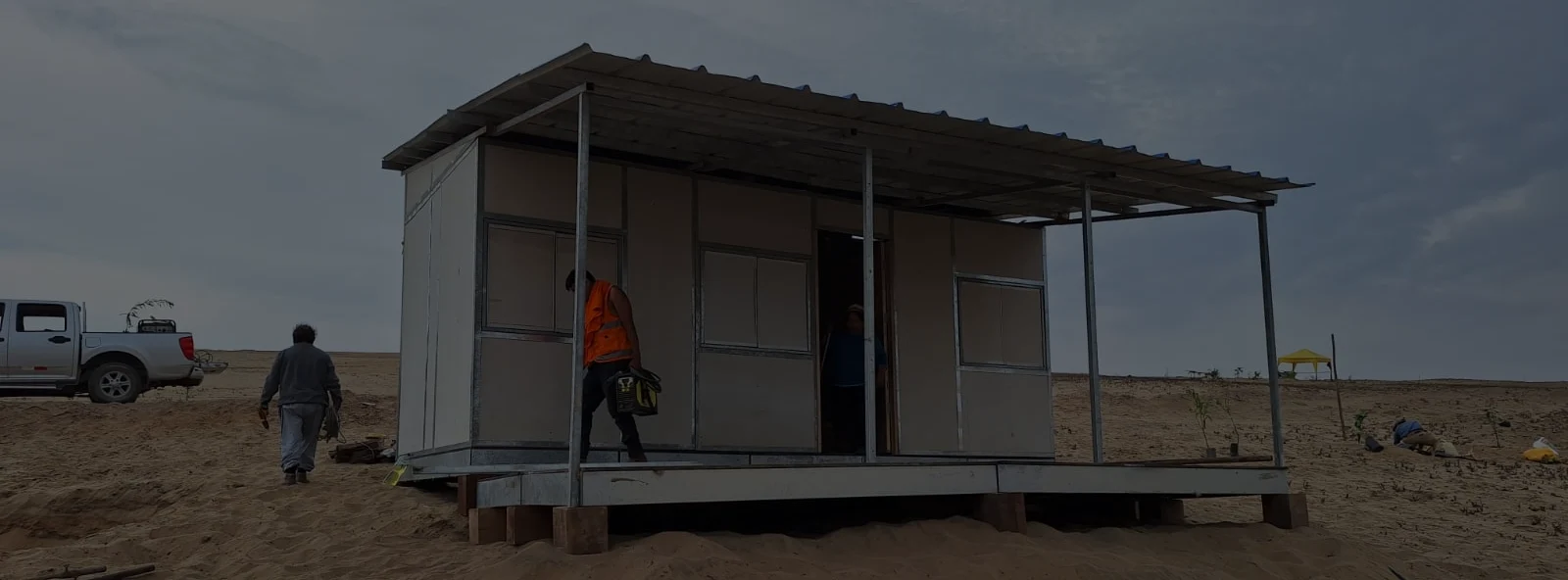 casa pre fabricada en terreno arido 